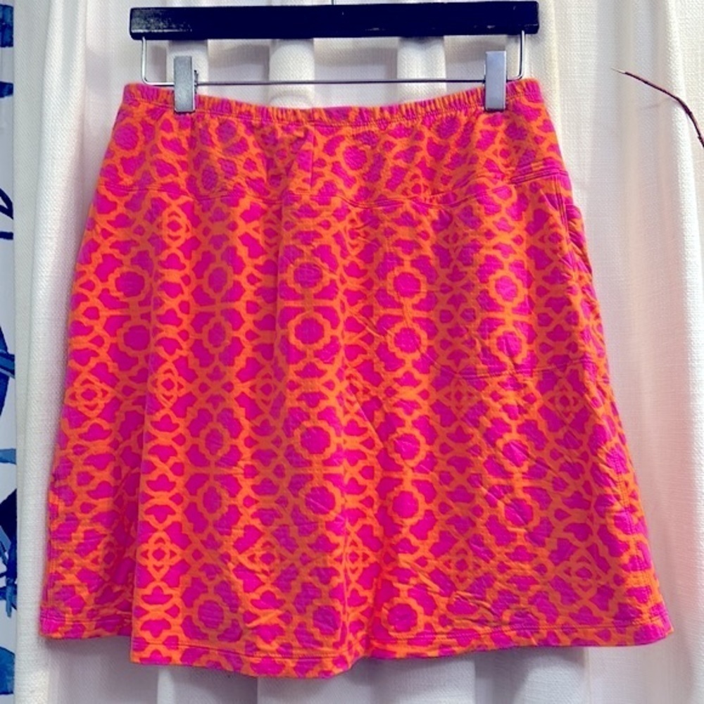 Women’s Icikuls Pink & Orange Polyester & Spandex Athletic Golf Tennis Skort L - Picture 4 of 5